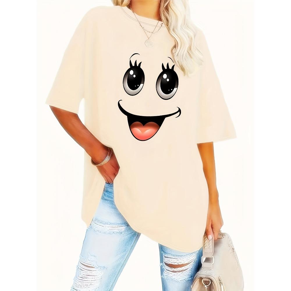 

Повседневная женская одежда с коротким рукавом, круглым вырезом и принтом 5XL