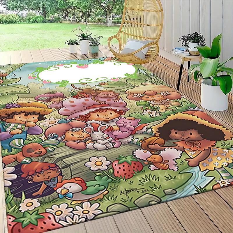 1Pc Strawberry Shortcake Dreamscape Carpet Rug Customizable Soft Washable Antislip Home Living Room Sofa Mats Personalized Rug 0917253