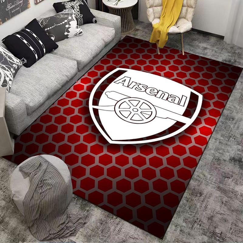 Red Hexagon Arsenal carpet Designed floor mat, suitable as a non-slip mat for the living room or bedroom sofa
