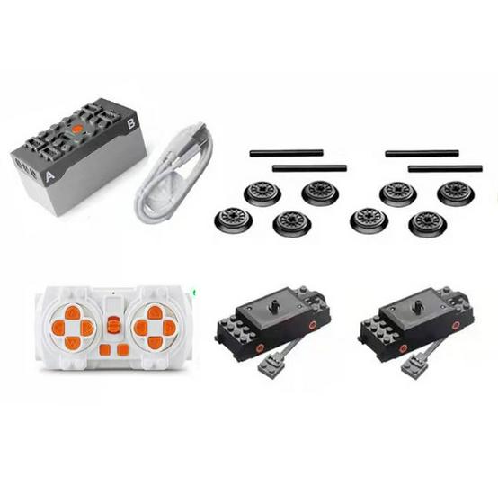 

MOC PF Строительный блок Мотор Набор: M-мотор, аккумуляторный отсек, приемник и переключатель поезда — совместимы с Lego