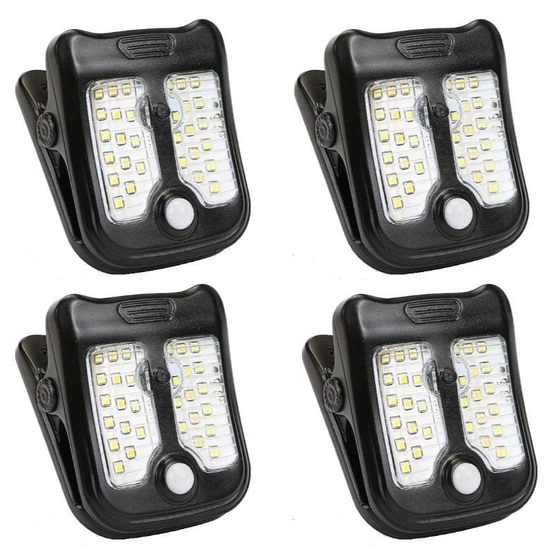Solar Clip LED Light Motion Sensor Outdoor Wall Lamp Waterproof for Garden Patio Pathway Solar Charging Portable Lighting for Camping & Emergency Use