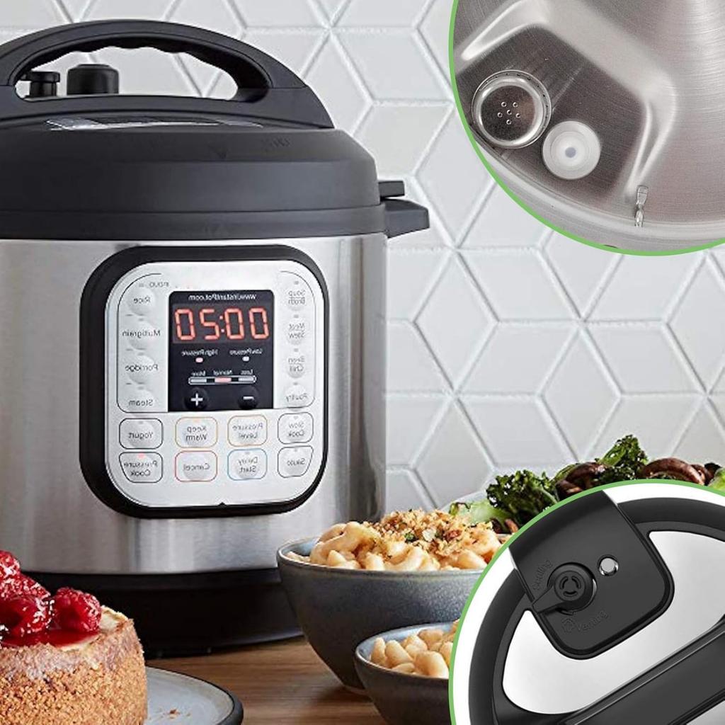 Comprehensive Pressure Cooker Accessory Set Dishwasher Safe Part for 5/6QT Featuring Anti Blockage Sealing Rings