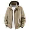 Men's Casual Hooded Windbreaker Jacket - Breathable, Loose Fit, Plus Size, for Spring and Autumn