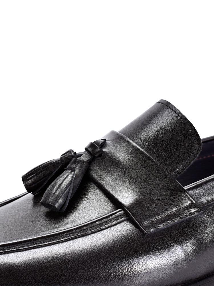 Men's Genuine Leather Tassel Loafers: Business Casual & Wedding Slip-on Shoes