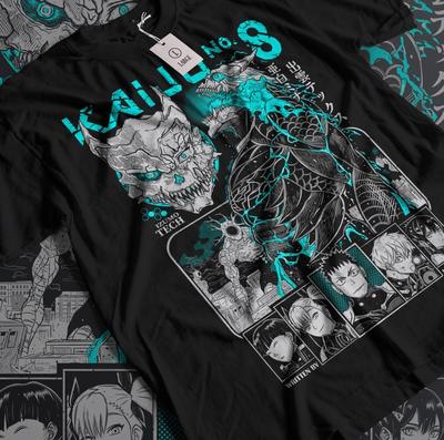 Kaiju no 8 T-shirt Mina Shiro kaij Regalo Manga Miglior Anime Maglietta Grafica Maglietta Nera