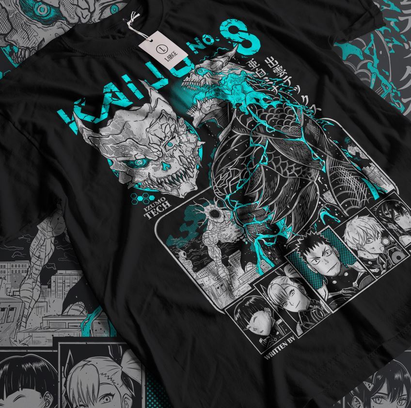 Kaiju No 8 T-shirt Mina Shiro Kaij Gift Manga Best Anime Graphic Tee Black Shirt