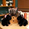 New 28cm Bulldog Plush Toy Realistic Stuffed Animals Black Grey Bulldog Plush Lifelike Pet Dog Soft Doll Gift
