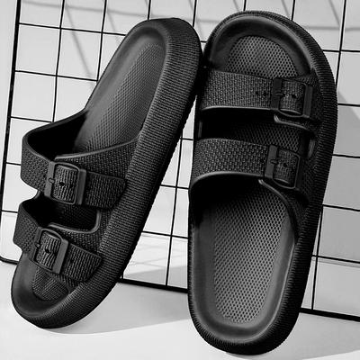 Pantoufles pour hommes à boucle décorative, Sandales EVA légères, Chaussures antidérapantes à bout ouvert pour intérieur extérieur maison de plage