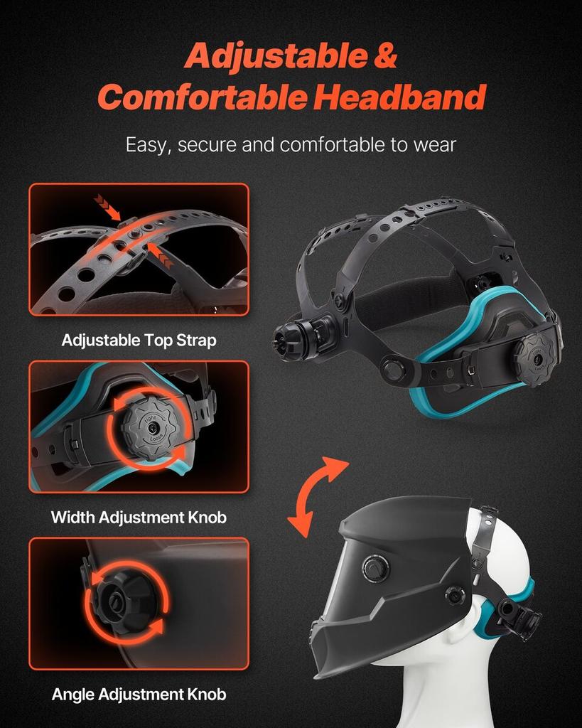 Welding Helmet Auto Darkening, 100 X 80 Mm True Color Welding Hood, Solar-Powered Welder Mask 4 Arc Sensors, Wide Shade 4/5-9/9-13 for TIG MIG Weld