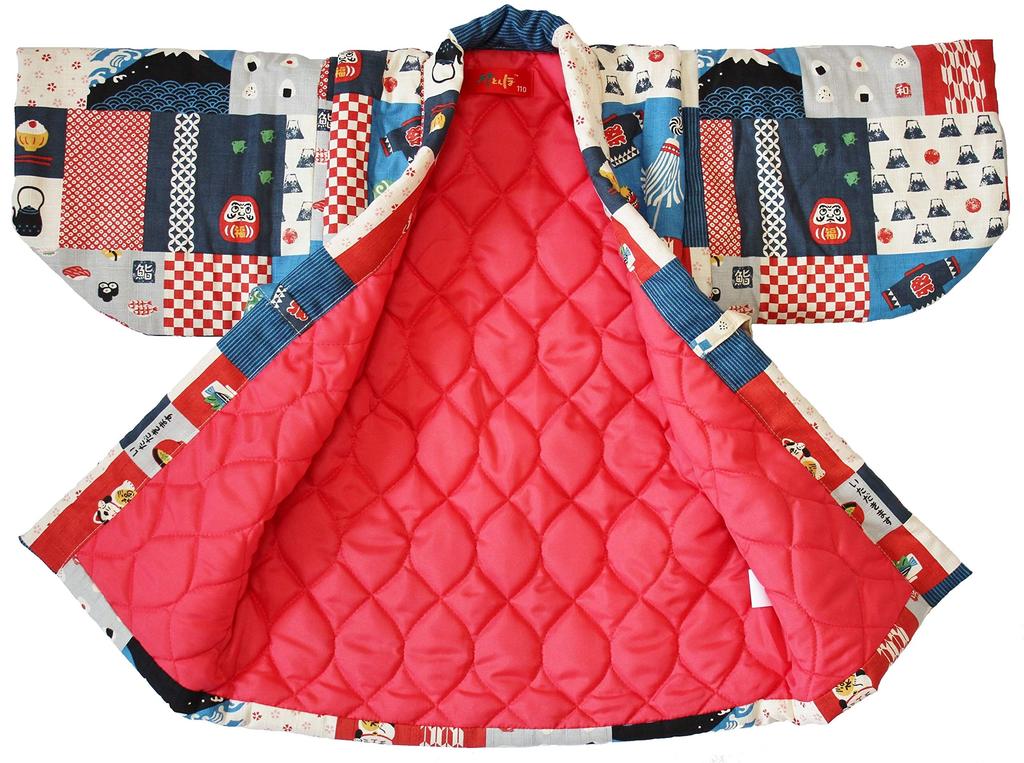 Chanchanko Hanten Hanten Hakaten Boys Best Patchwork Pattern Red Back Quilt Size 90cm 100cm 110cm 120cm Made In Japan [Japanese-Rudo] Children's