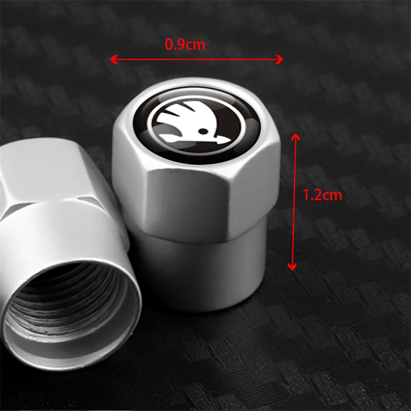 4pcs Car Tire Wheel Valve Cover Protection Dust Caps Accessories For Skoda VRS VII Octavia A2 A5 2 Superb Kodiaq Rapid Fabia Hkpx25
