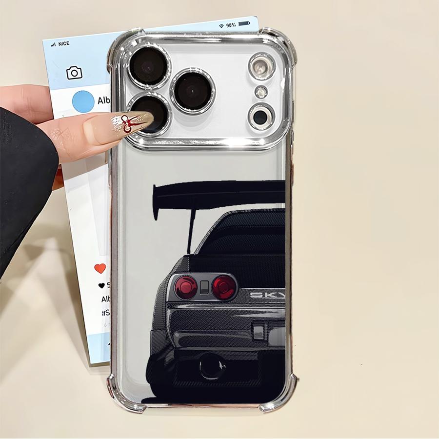 Phone Case for Apple iPhone 17 Air 13 12 11 Pro Max 16 15 14 Plus 16e Clear Cover Japanese JDM Drift Car