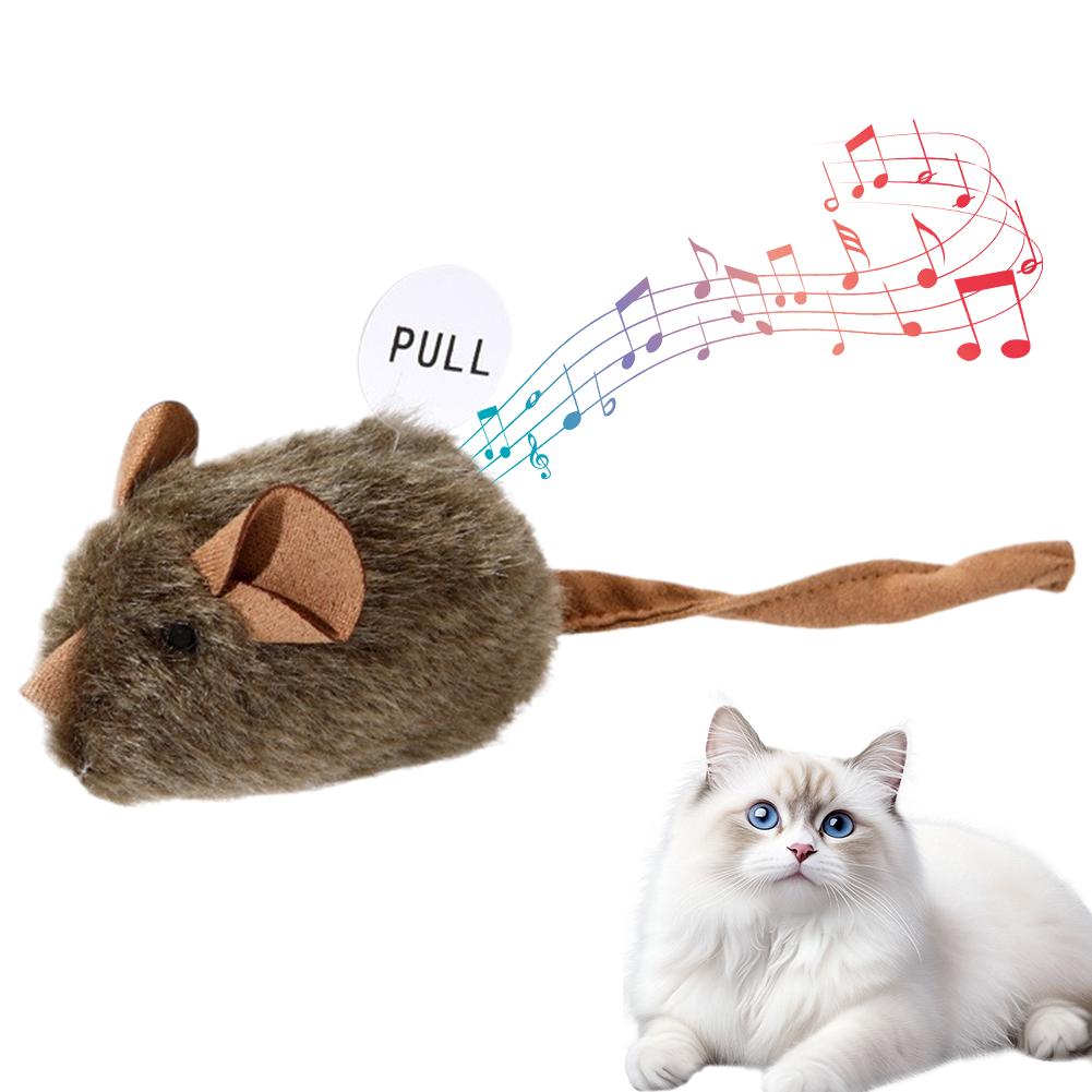 

Funny Plush Mice Cat Toy Simulation Mouse Kitten Toy Bite-resistant Automatic Chirping Interactive Cat Chew Toy