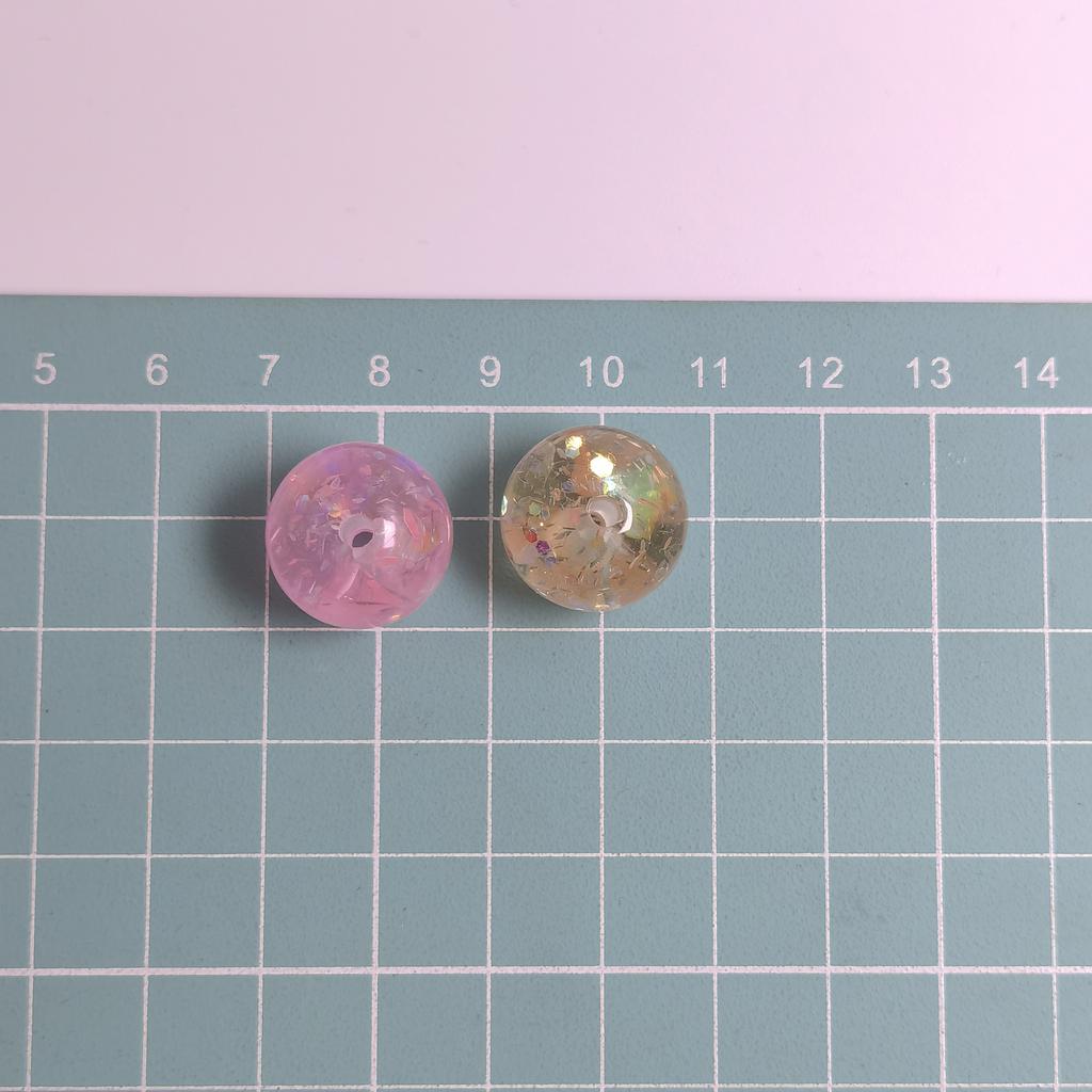 Acrylic 16mm Straight Hole Gradient Ball Colorful Beaded Pen Beads for DIY Mobile Phone Diy Pen Accessories