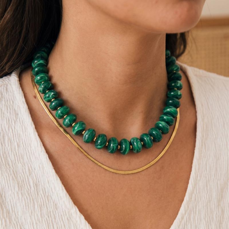 Collana Colorata Esagerata con Perline alla Moda per Donna Design di Nicchia Collana Impilabile Versatile