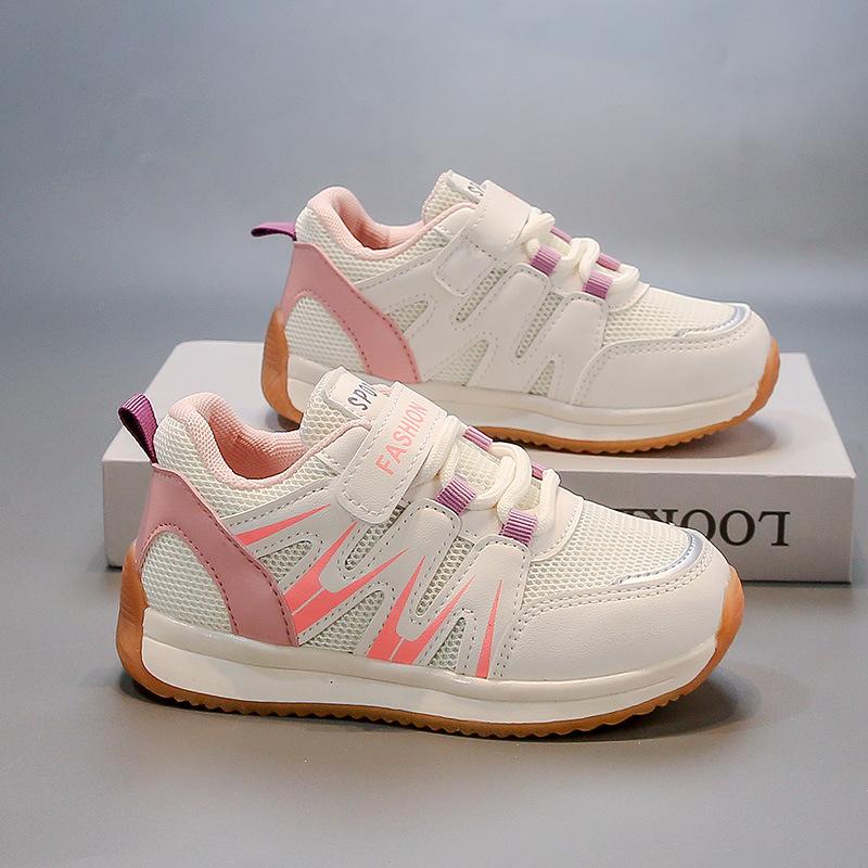 Boys Girls Sneakers Mesh Breathable Kids Running Shoes Soft Sole 2025 New Fashion Children Casual Shoes Non-slip Hook&loop Trend