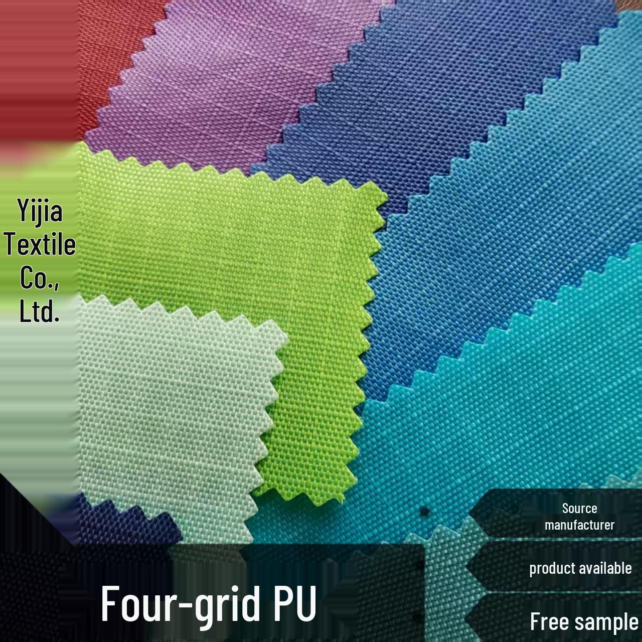 210D Oxford Plaid PU Coated Polyester Fabric for Luggage, Tent, and Drawstring Bag Lining.