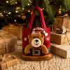 Decorative Christmas Party Favor Bags Tote Bag Santa/Snowman/Elk/Bear 3D Doll Decor Thick Cloth Holiday Candy Treat Holders Fabric Storage Pouch for