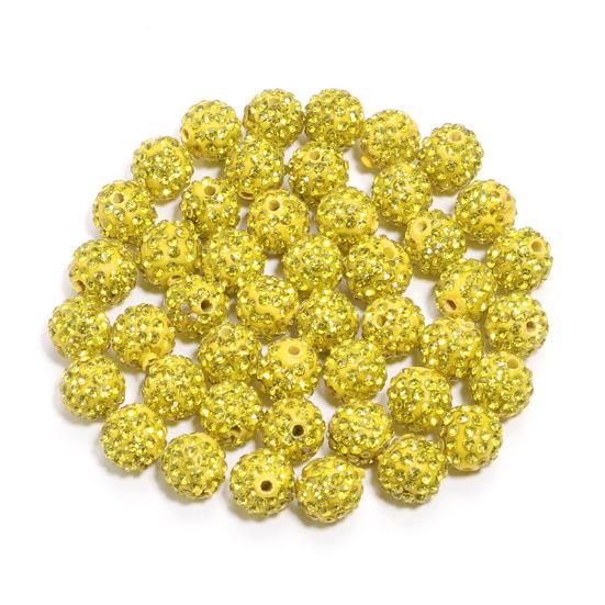 100Pcs 10mm Contas de Argila de Strass Coleção de Gelo Beisebol Estilo Bling Contas Redondas para Colar Pulseira Brincos Jóias DIY