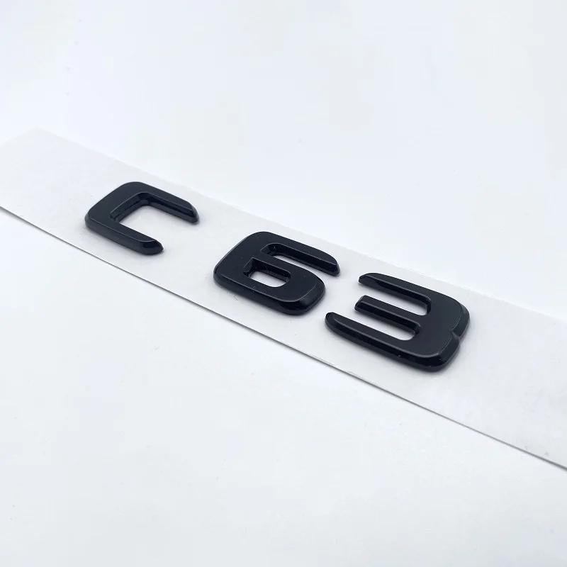 Glossy Black Letters Numbers Emblem C63 C63s V8Biturbo for Mercedes-Benz AMG Car Fender Trunk Rear C205 S205 W205 Logo Sticker