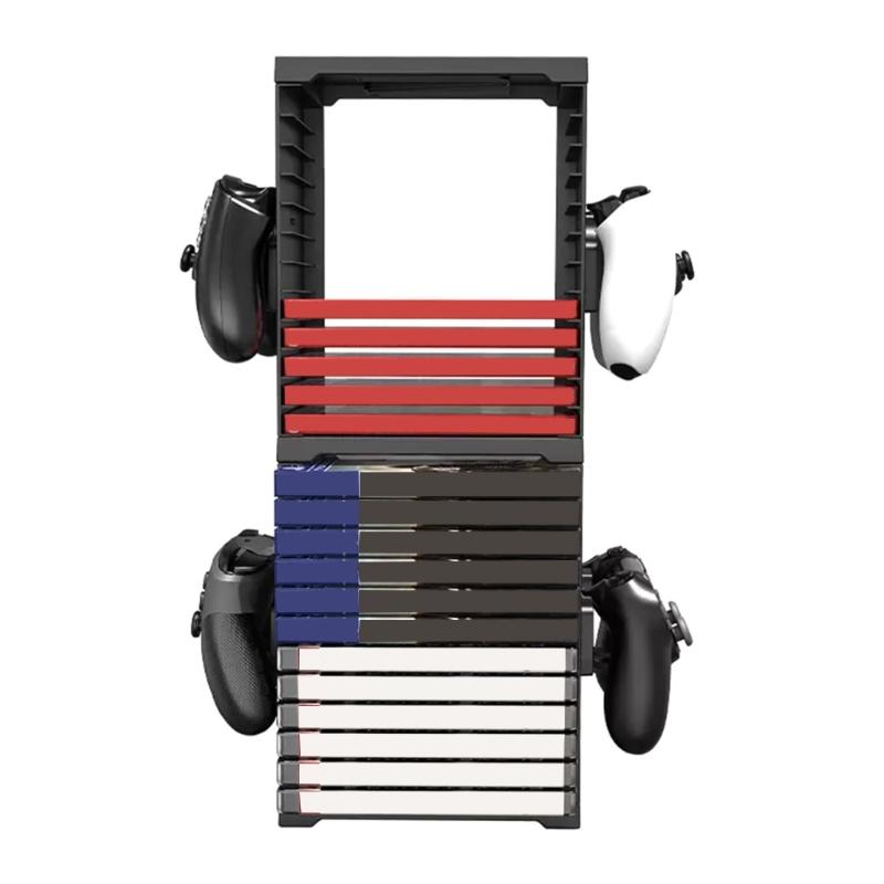 Torre di Archiviazione Giochi 24 Scomparti Porta Dischi Rack Espositore Universale Stand per CD Scatola Organizza 24 Dischi di Gioco