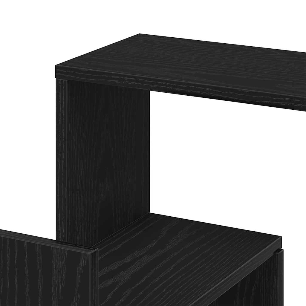 Wall Mounted Corner Shelf with Shelves Black Oak Look 45 x 45 x 147 cm
