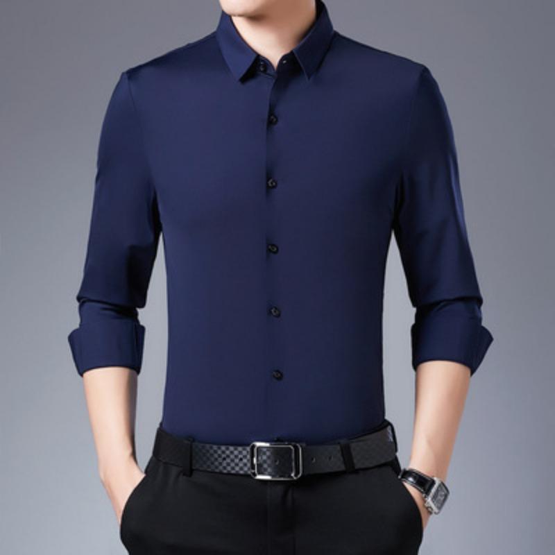 New One Piece Spring and Autumn New Men's Business Casual Long-sleeved Shirt Youth Shirt