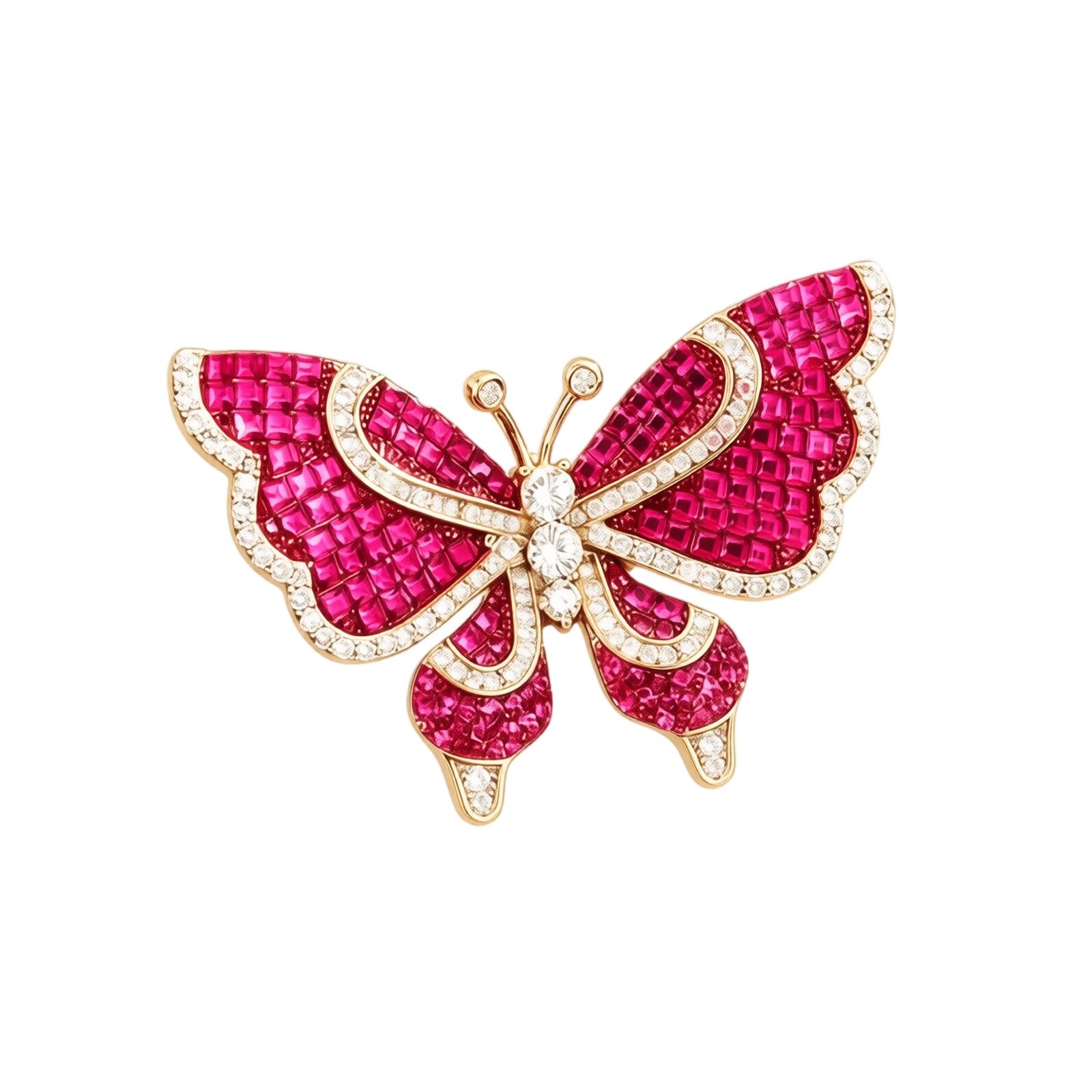 Butterfly Brooch with and, Alloy Pin for Women Clothing Accessories one size