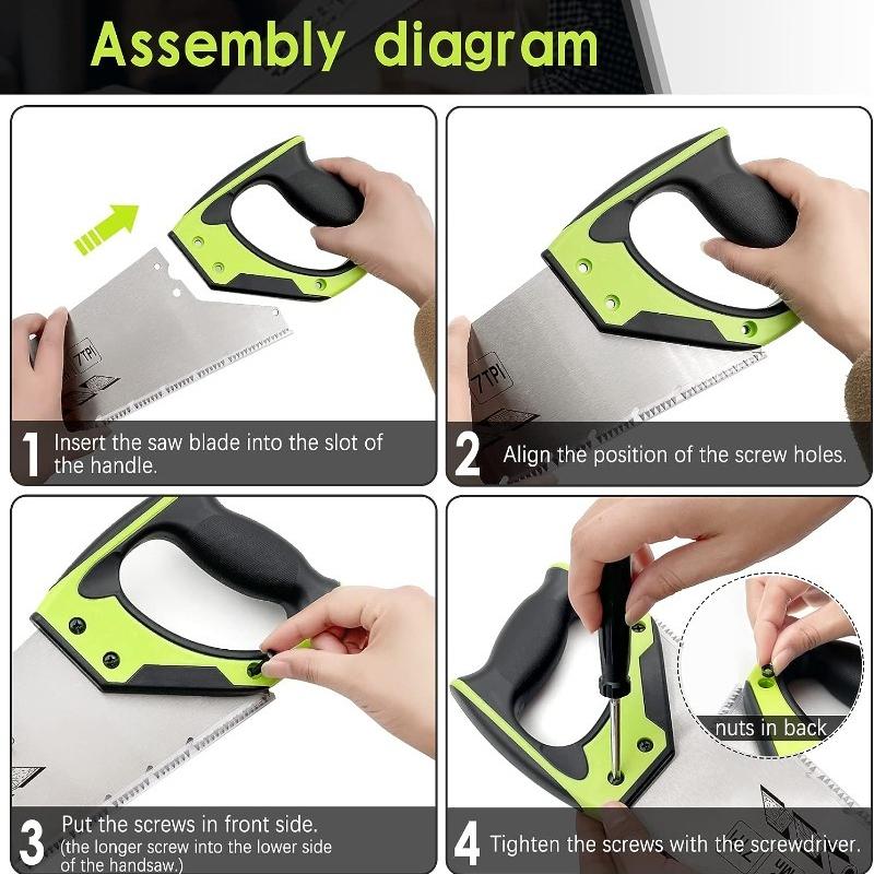 Ferăstrău de mână pentru lemn de 14 inchi/18 inchi, ferăstrău de mână universal, mâner ergonomic anti-alunecare Ferăstrău pentru lemn rezistent la rugină