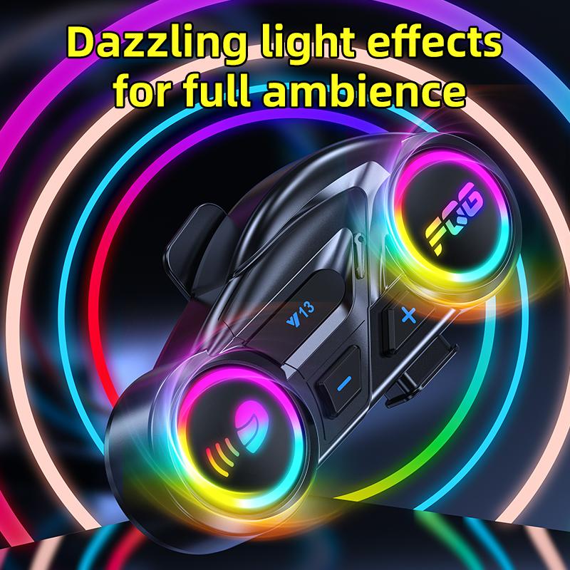 Y13 Pro Motorcycle Helmet Bluetooth Headset Intercom Distance 500M Chip V6.0 Stereo Fm Radio Mixing Music Sharing