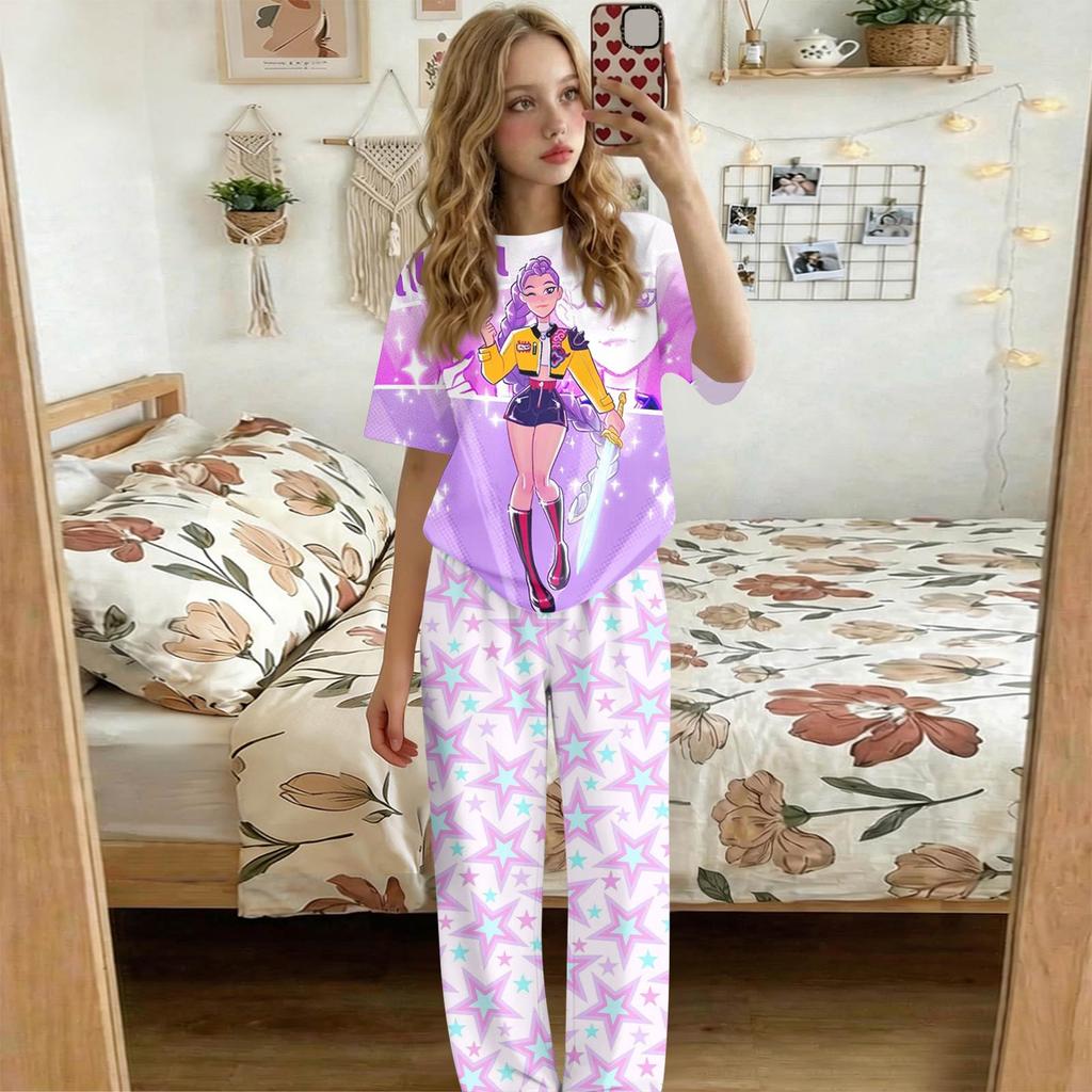 Infant Baby Girls Boys Loose Print T-shirt+Pants Print Outfits Set