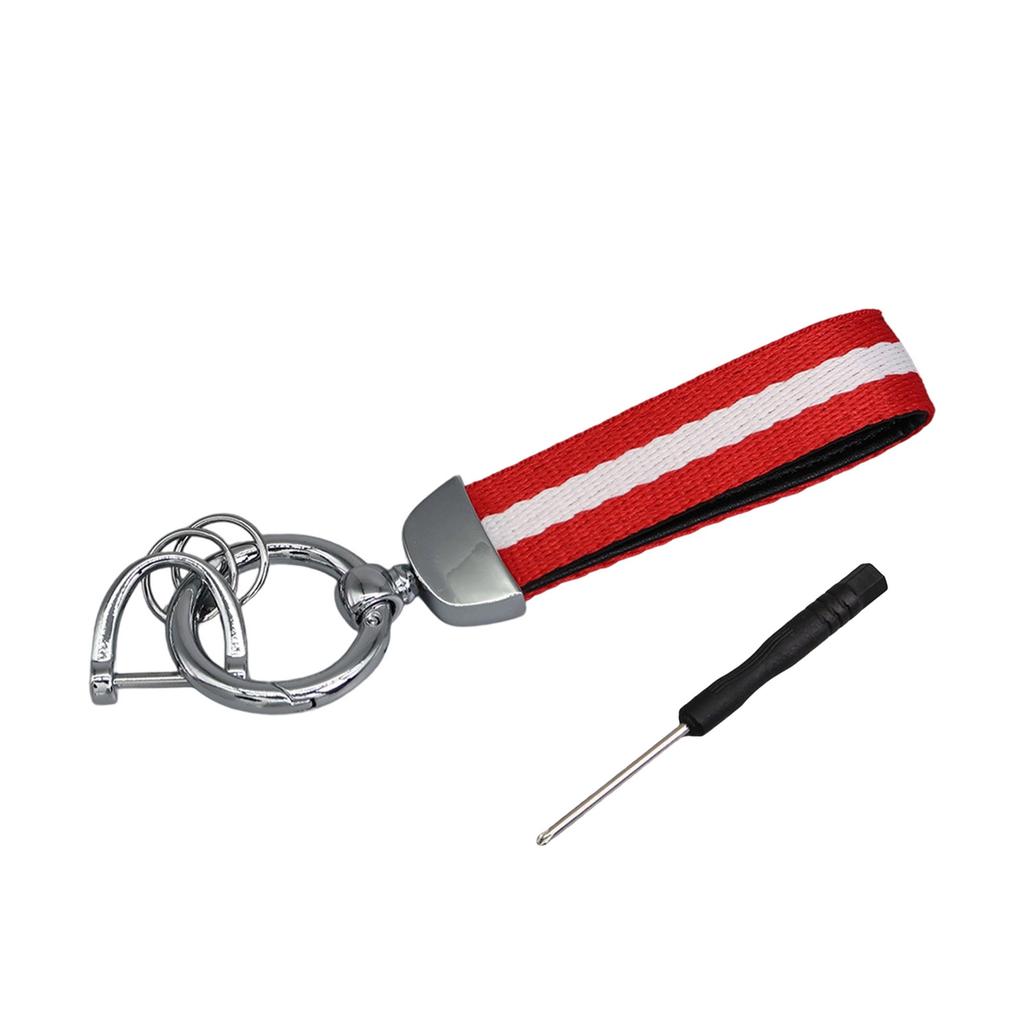 Double Layer Striped Keychain with Ring Universal Fit for Car Keys and Home Keys Durable Multi Color Design