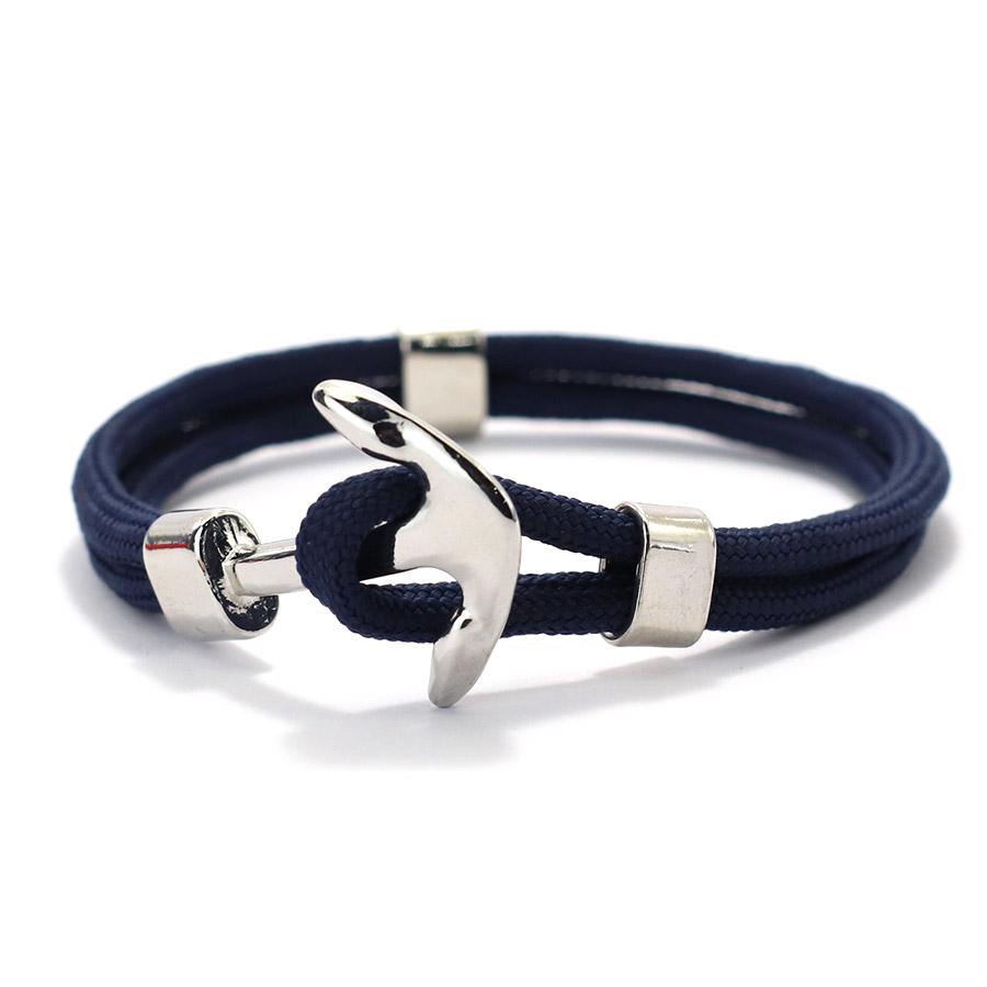 Nylon Rope Anchor Bracelet Men Double Marine Wrap Hand Rope Ocean Style Male Wrist Beach Surf Accessories Outdoor Braclet