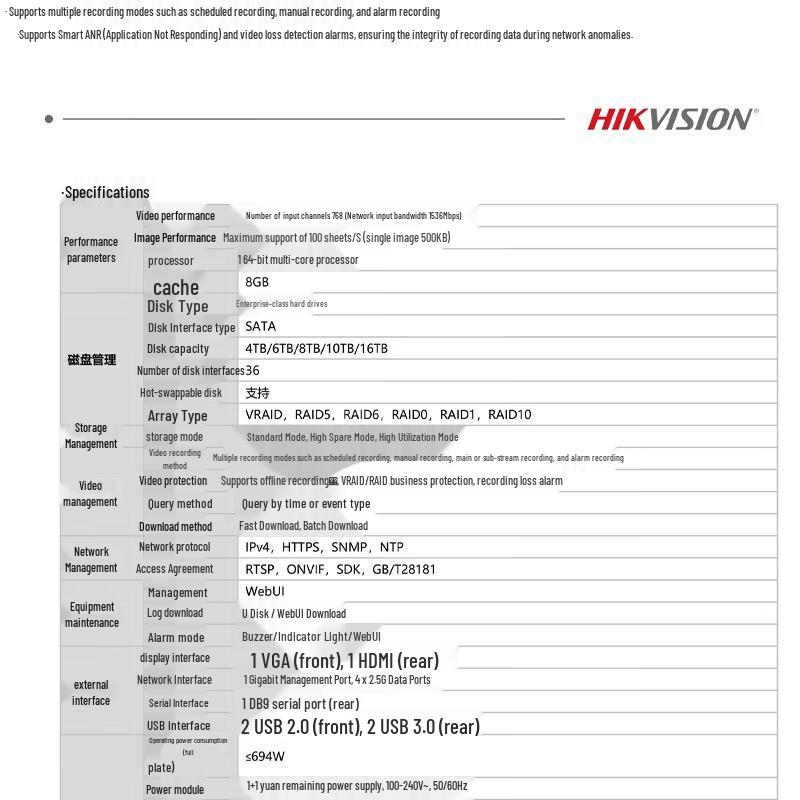 HIKVISION Enterprise 36-Bay Network Storage Array CN plug (adapter included)
