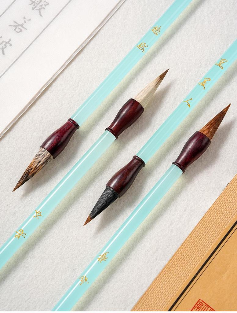 Professional Mixed Bristle Brush Pen Set (Wolf & Purple Hair) for Calligraphy, Painting, and Practice Writing