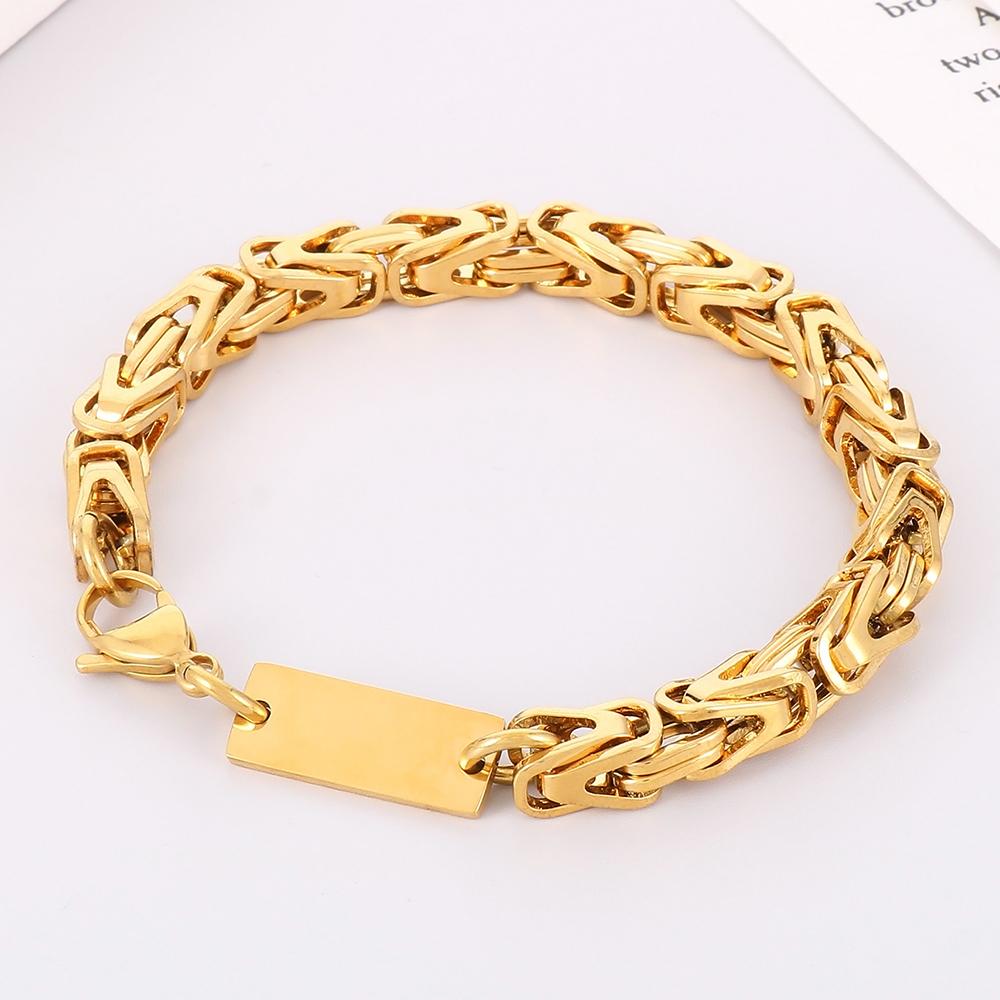 6MM Link Chain Bracelet Necklace Set for Man Waterproof Gold Color 50CM Long Stainless Steel Men's Necklace & Bracelets Jewelry