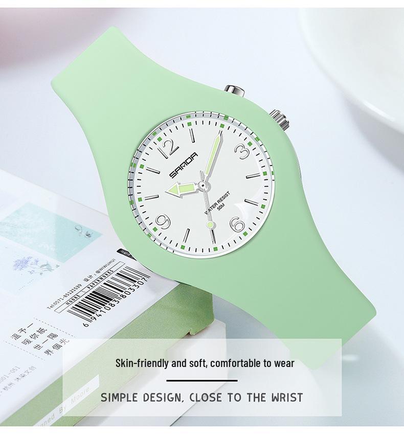 Sanda Macaron Color Fluorescent Waterproof Sports Watch for Men & Women