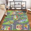 Colorful Cartoon City Map Design Rug Non-slip Rug Suitable for Living Room and Bedroom Sofas.