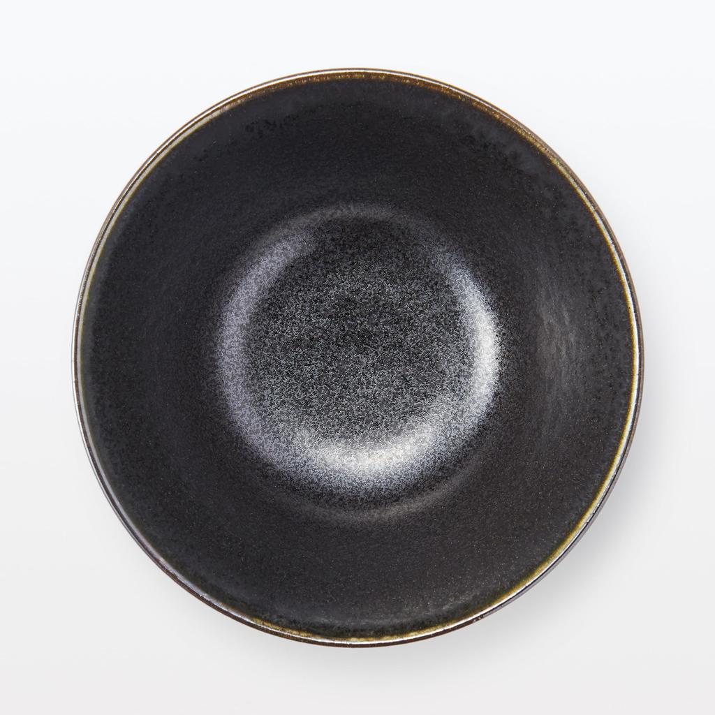 MUJI Mino ware rice black in diameter 83993528 bowl, glaze, approx. 12.7cm