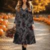 Halloween Women's Galaxy Tie-dye Print Midi Dress A Line Dress Vacation Casual Daily Regular Fit  Long Sleeve V Neck Black  Spring Fall