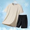 Short-sleeved Quick-drying T-shirt Ice Silk Quick-drying Short-sleeved Printed Breathable Mesh Round Neck T-shirt For Men