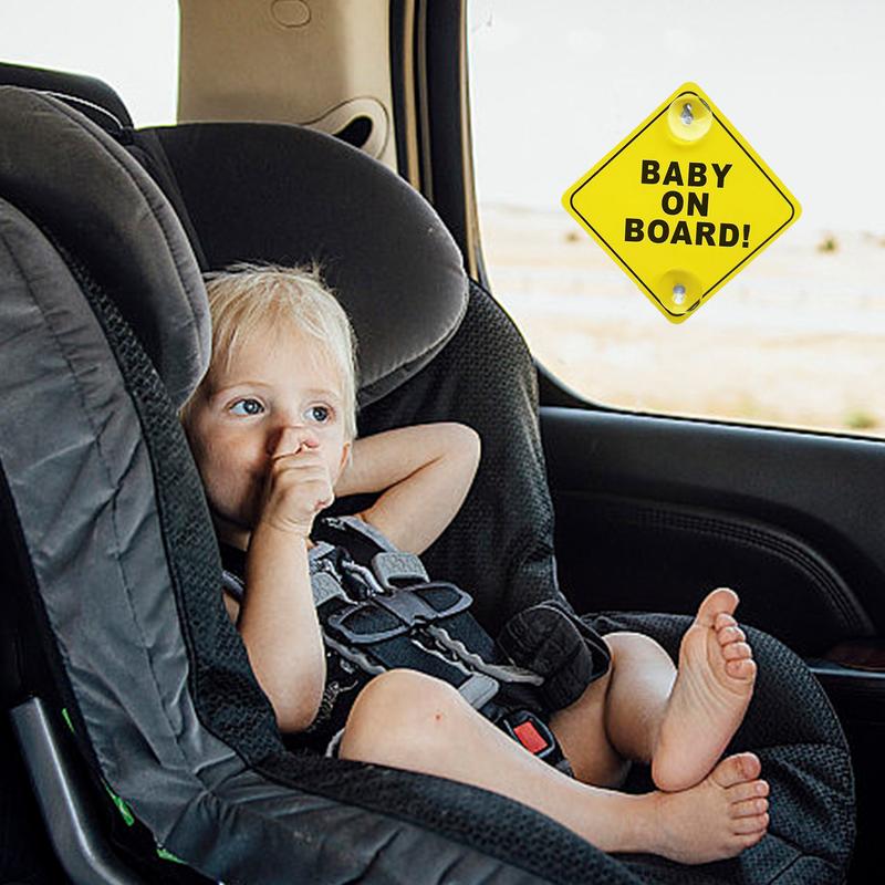 Auto Baby Warnaufkleber Wiederverwendbarer Warn-Fensteraufkleber mit Doppelsaugnapf Baby im Auto Aufkleber PP Verdickt Kindersicher Auto