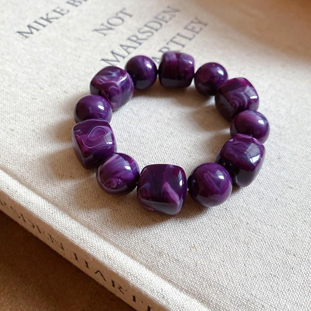 Round Beaded Bracelet Square Acrylic Hand Jewelry Cute Women Bracelet Gifts