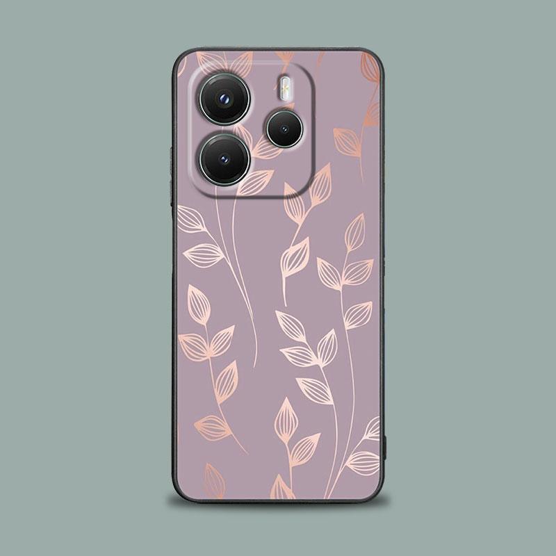 Handyhülle für Xiaomi Redmi Note 15 14 13 12 11 10 Pro Plus 5G Redmi 15C 14C 12C 13C Hülle Rosa Glitzer Herzen Liebe Grasblatt
