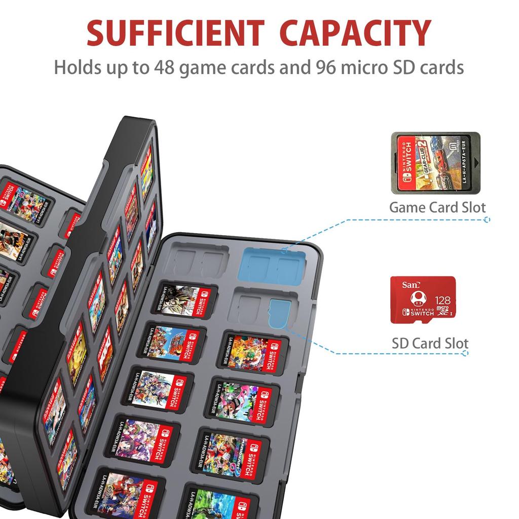 Switch Game Card Case 48 Pieces Switch Soft Case Switch Exclusive Game Card Storage Case