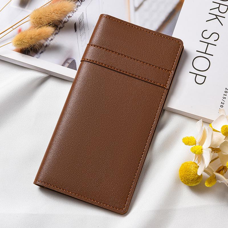 Stylish Ultra-thin Women's Leather Wallet with Buckle, Multiple Card Slots, Coin Purse, and Patchwork Design