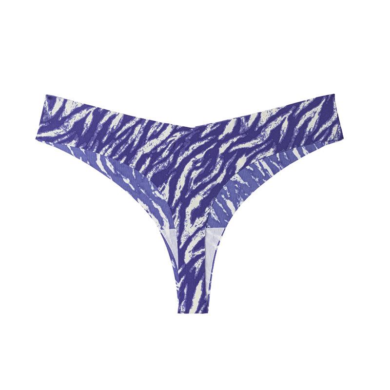 Women's Spring and Summer Sexy Camo Sports Non Mark Low Waist Thong Underwear