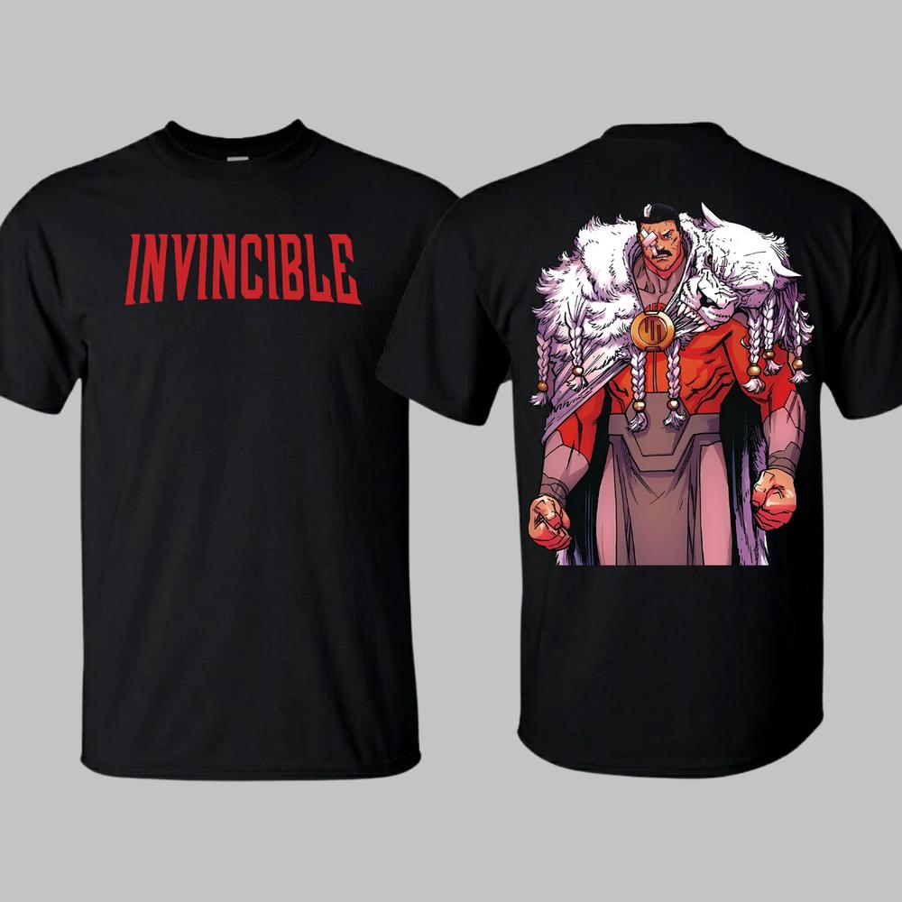 Maglietta Invincibile Grand Regent Thragg Pelle di Battle Beast Lavaggio Acido Maglietta Fumetti