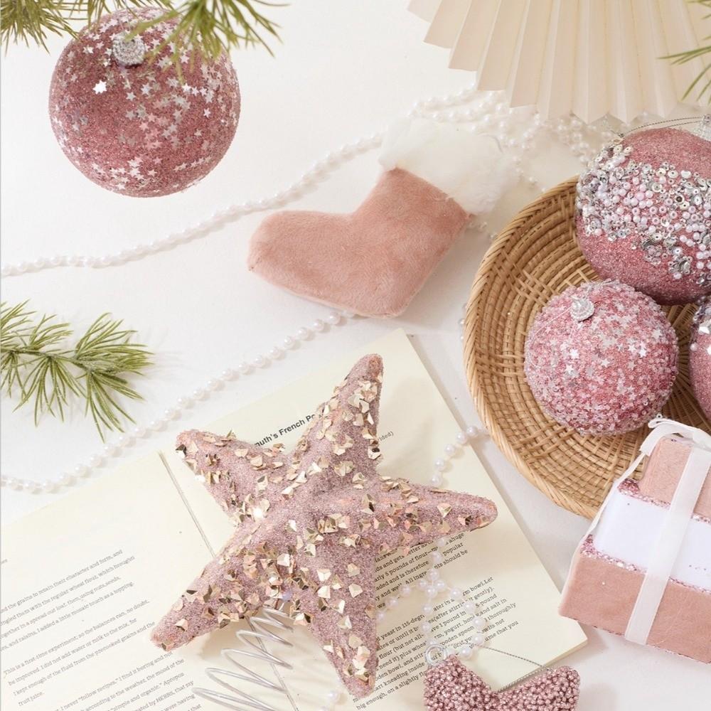 Foam Ball Gift Christmas Tree Ornaments Pink Christmas Ball New Xmas Tree Hangings Pendant