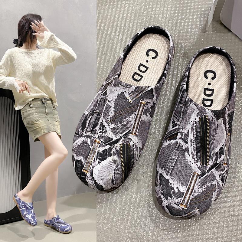 Original Single Bag Head Hollow Hole Shoes Casual Color Matching Flat Heel Sandals Comfortable Daily Shoes Fashion